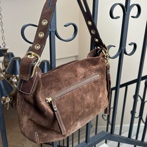 Coach East West Hobo Suede Tassel Bag